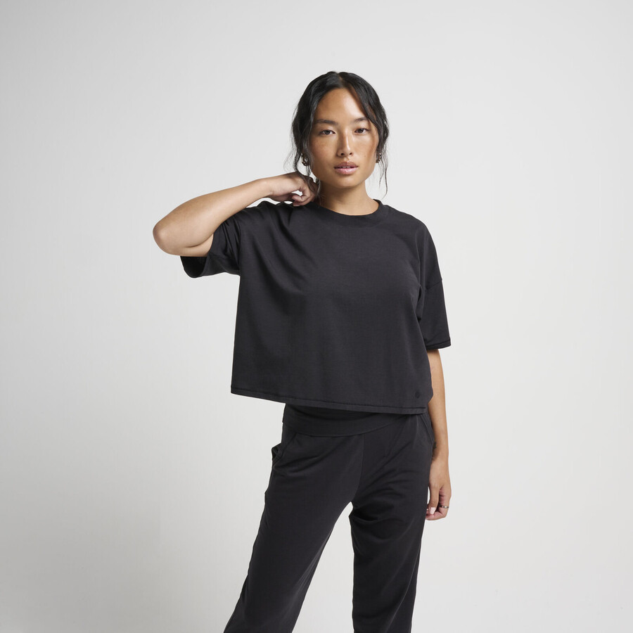 maglia girocollo lay low boxy da donna con miscela di burrotrade